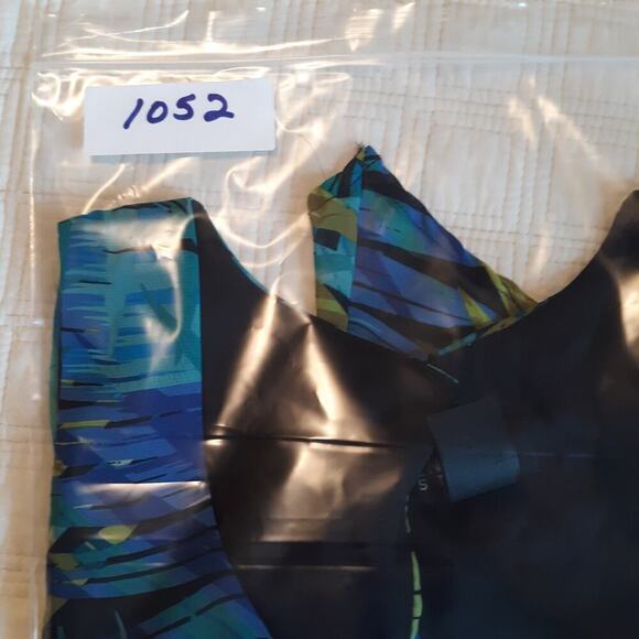 EnFocus Studio Dress Size 4 Palm Leaves Sleeveless Blues Tan Green Lightweight - Picture 10 of 10